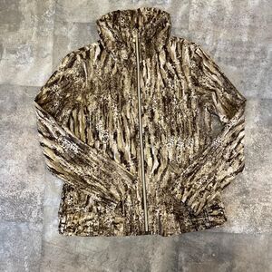 laura ashley mob wife bold snakeskin print lightweight jacket size small petite